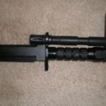 airsoft m15a4 carbine with bayonet fixed