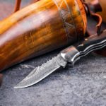 camping damascus edc elk knife